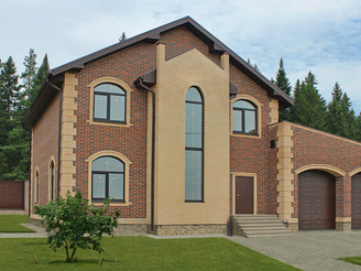 Малоэтажный дом. Баварская кладка с лотосом