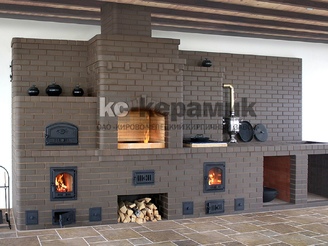 КС-Керамик 1НФ/300/75 Темный шоколад, барбекю комплекс